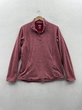 Duluth Women  s Medium Red Fleece Pullover Mock Neck Snap Up