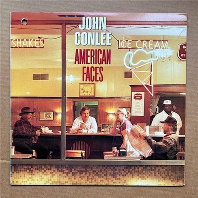 JOHN CONLEE AMERICAN FACES LP 1987 - nice clean copy - punch hole in cover USA