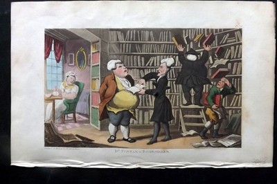 Rowlandson Doctor Syntax 1855 HCol Print. Dr Syntax & A Bookseller
