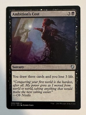 Ambition's Cost #95 (LP) Commander 2017 C17 Magic MTG