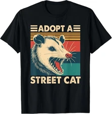 Funny Opossum Classic Art Portrait Animal Adopt A Street Cat T-Shirt