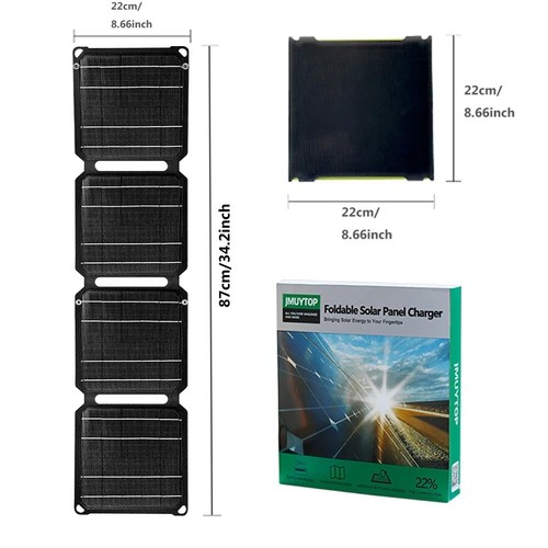 80W Tragbares Solarpanel USB Port Akku Ladegerät für Camping Wandern Wohnmobil Auto Boot - Bild 15 von 16