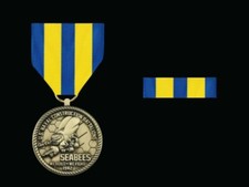 U.S. NAVY SEABEES COMMEMORATIVE SERVICE MEDAL RIBBON PIN UP US NAVY GIFT WOW 