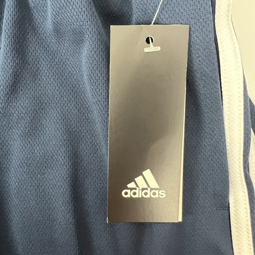 adidas Boy’s Athletic Shorts Sz 8 Blue & White Elastic Waistband Drawstring - Picture 6 of 8