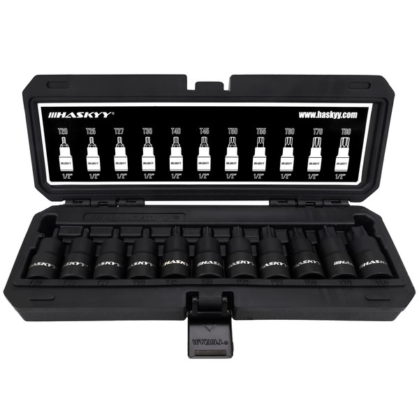 "SteckschlüSsel Satz Torx T20 - T80 Innen NüSse 1/2\" 11 Tlg. Stecknuss Torx Bit"-image
