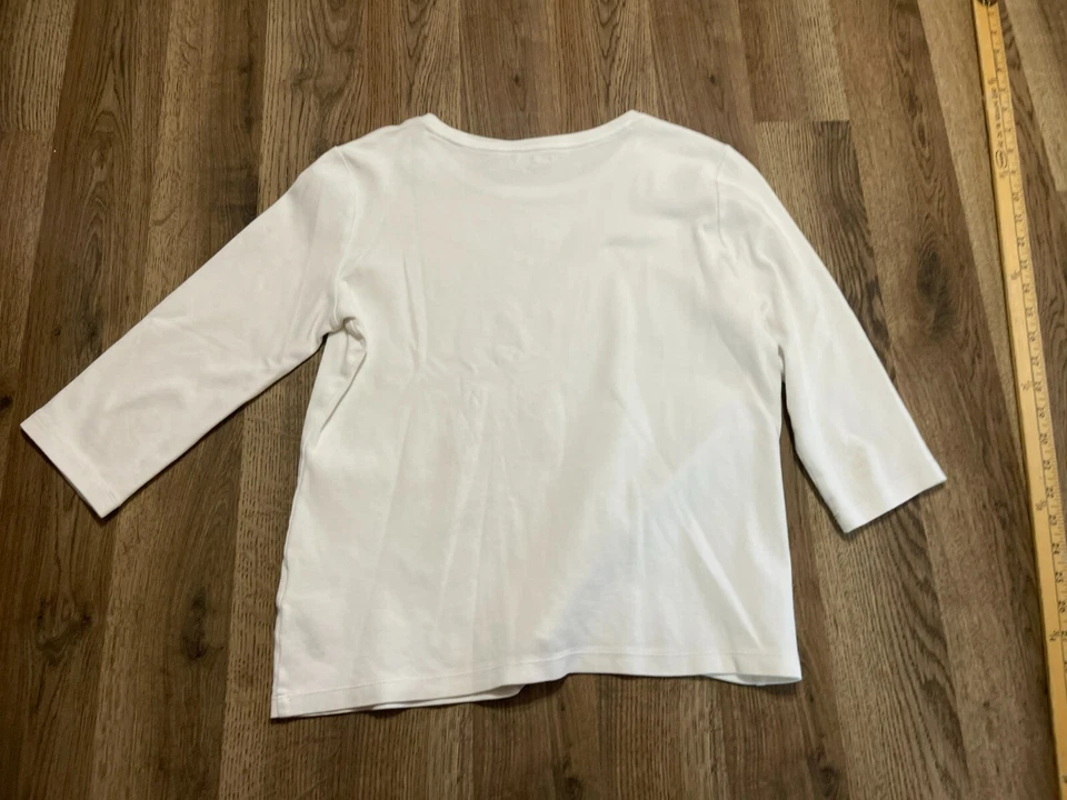 Studio Works Shirt, Women's Size Small, White, 3/4 Sleeve, Beads - Image 2 of 4