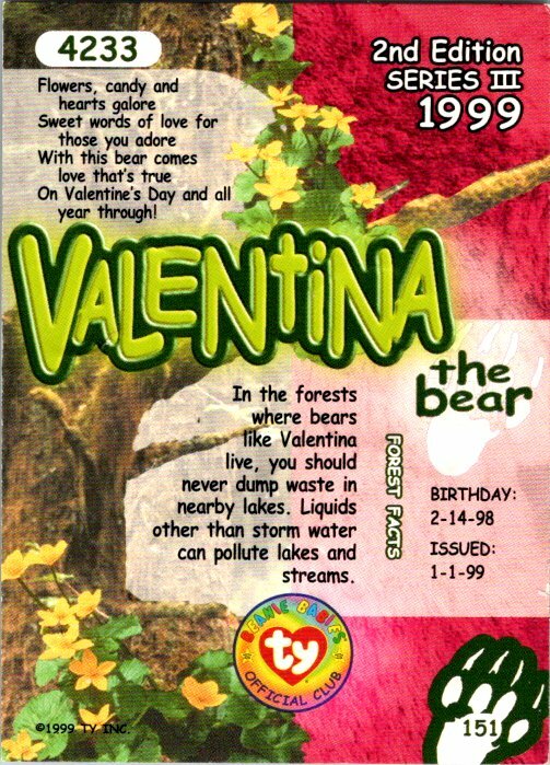 1999 Ty Beanie Babies 2nd Edition Series III - Pick Choose Your Cards - Picture 47 of 51