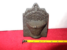LEIGH VALLEY COAL MATCH HOLDER ADVERTISING SIGN HEAVY CAST METAL 4 x 6 in # Z305