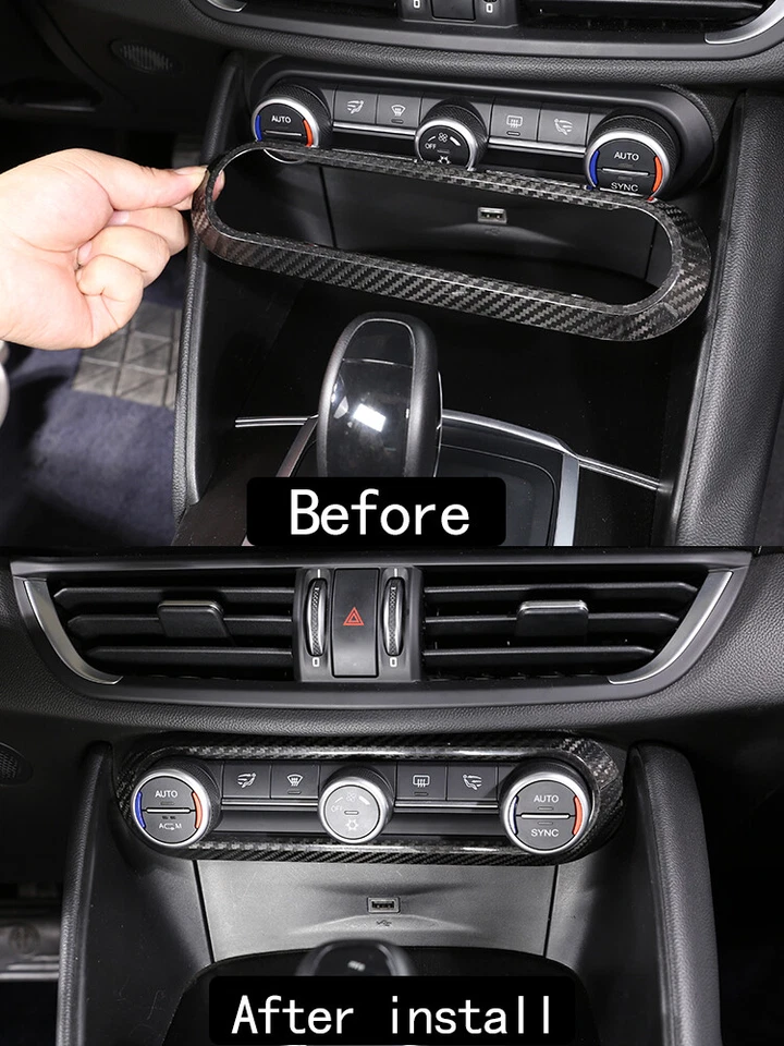 Отделка панели кондиционера из настоящего углеродного волокна для Alfa Romeo Giulia Stelvio - Изображение 3 из 4