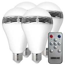 SOUNDLAMP Dimmable LED Light Bulb Bluetooth Speaker BML-F04 4pk - Open Box