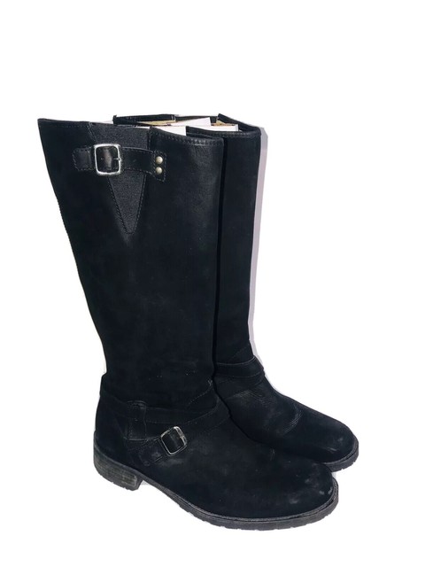 lug sole wide calf boots