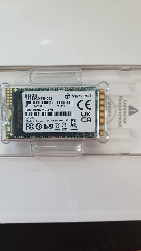 512GB PCIe SSD 400S Gen3 x4 von Transcend - M.2 2242 - M KEY - neuwertig