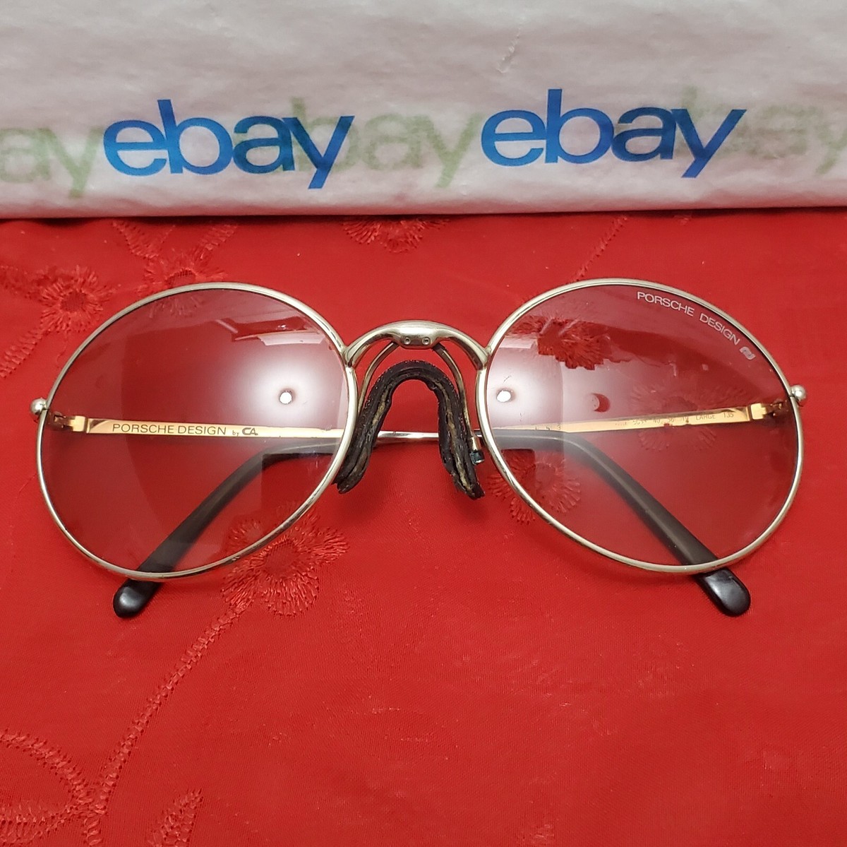 Vintage PORSCHE CARRERA DESIGN 5658 91 Large sunglasses 80s Porsche Design 5659 30 Red & Gold Pilot Vintage Sunglasses  main image 4