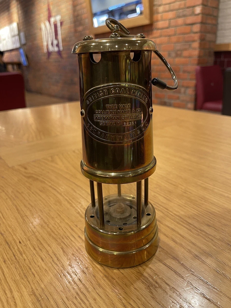 VINTAGE MINERS LAMP ABERAMAN COLLIERY BRITISH COAL MINING COMPANY WALES