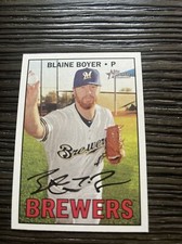 2016 Topps Heritage High Number #675 Blaine Boyer Milwaukee Brewers