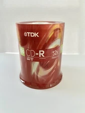 NEW TDK CD-R (Recordable) 100 Pack 700 MB 52x 80 min. New and Factory Sealed.