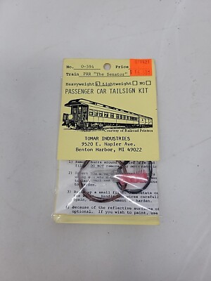 Tomar 0-594 PRR The Senator Heavyweight Passenger Car Tailsign Kit New
