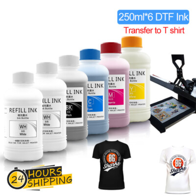 250ML*6 Bottles DTF Ink for  L1800 R1390  XP600  L805 All Kinds of DTF Printer