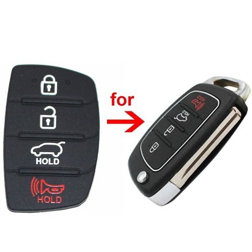 For Hyundai Key Fob 4 Button Replacement Rubber Pad To