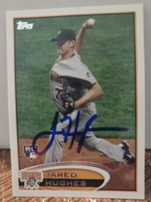 Jared Hughes Autographed 2012 Topps Baseball Signed Card #175 Pittsburgh Pirates