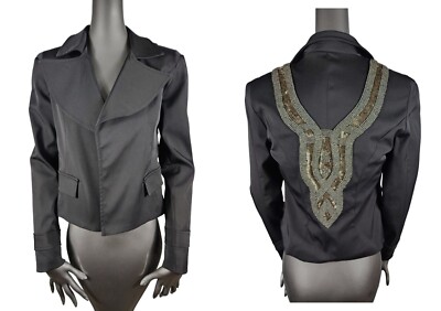 ALEXIS NWT Beaded Black Jacket Cropped Sequin Anna Embellished Small