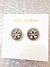 Tory Burch Double T roundness silver Earrings