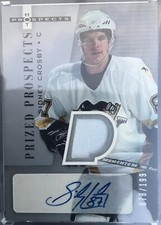 2005-06 SIDNEY CROSBY HOT PROSPECTS RC RPA ROOKIE PATCH AUTO #/199