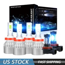 For Chevrolet Camaro 2014-2015 8000K Blue LED Headlight Hi/Lo Fog light bulb Kit