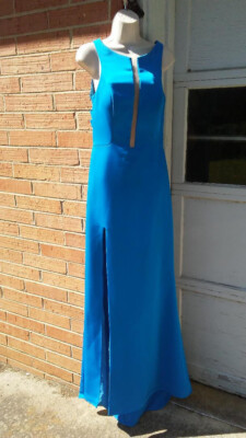 BEAUTIFUL UNUSUAL La Femme Prom Evening Cocktail Formal Long Dress Blue  Size 8 | eBay