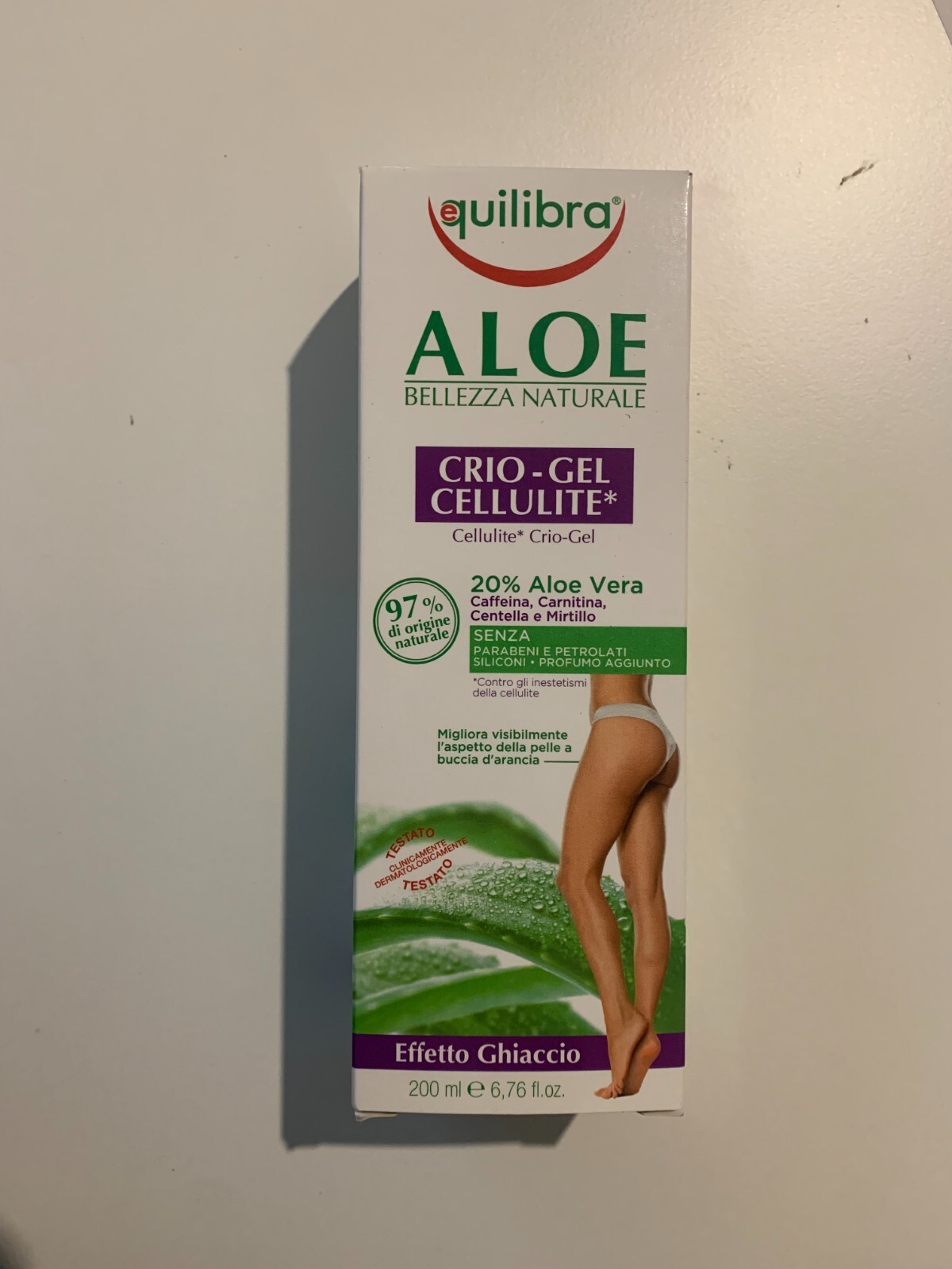 EQUILIBRA CRIO-GEL CELLULITE effet ghiaccio pancia glutei fianchi braccia 200ml