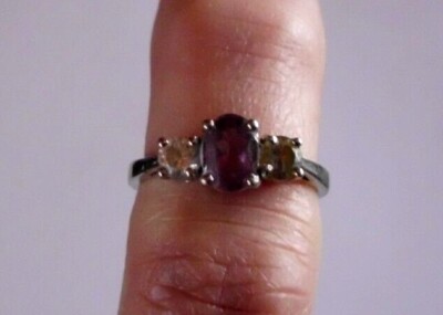 Amethyst Citrine Sterling Silver Ring