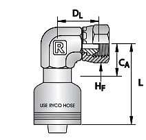 RYCT7050-1212 BSP Female 90' Forged Bend