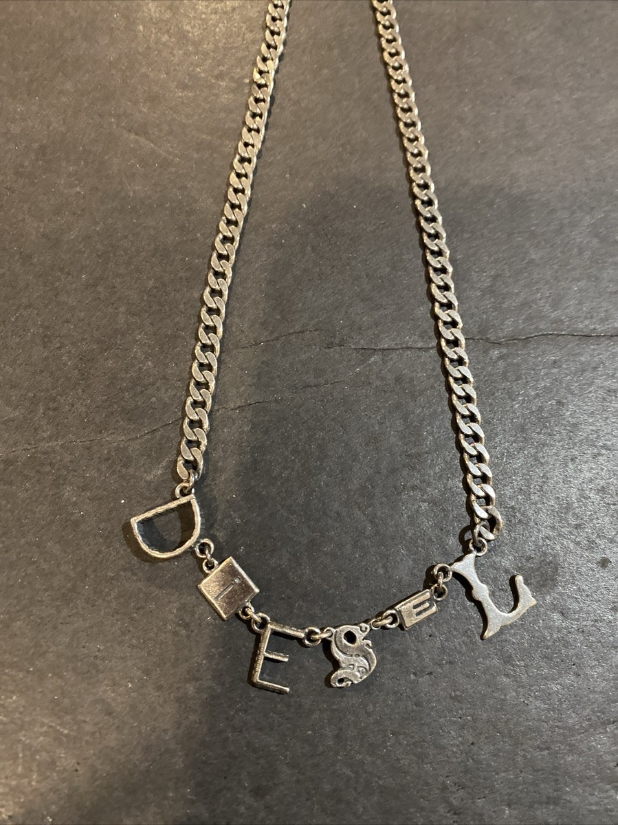 Vintage Signed DIESEL Solid Sterling Silver 925 Necklace Toggle 