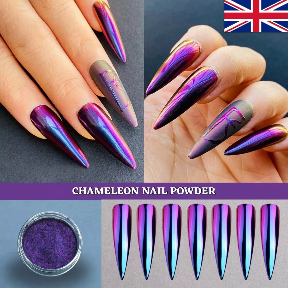 neon purple nail designs