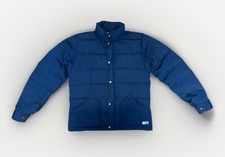 The North Face VTG Brown Label Made in USA Down Fill Blue Snap Front Jacket M