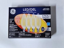 4 GE LED Chandelier Clear Candelabra 4  40 Watt Warm White Light Bulb E12 2700K