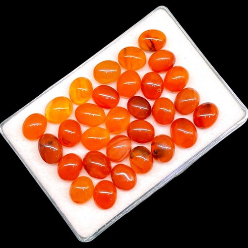 30 Pcs Natural Orange Carnelian 11mm-12mm Oval Loose Cabochon Gems Wholesale Lot - Bild 2 von 15