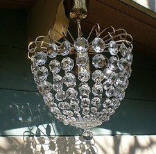 Lampadario vintage Palme & Walter in cristallo di Boemia art n. 339/25 (rif Cabina) 