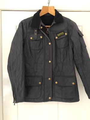Barbour International Classic Quilt Jacket Size S UK Grey