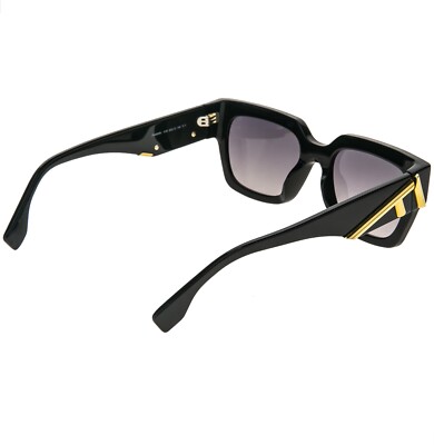FENDI FIRST 40099 Black Logo Fashion Square Sunglasses FE40099I