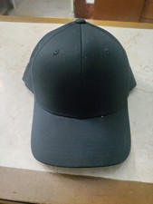 All Black Baseball Cap Flexfit Model Small/Medium Fitted Hat