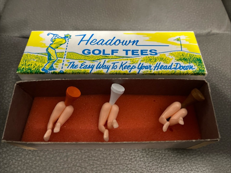 Vintage lady-legs golf tees are the kind of wonderfully bizarre retro novelty that golfers and gag gift hunters would genuinely compete over at a thrift store.
