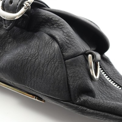 CHROME HEARTS SNAT PACK MINI Waist Belt Bum Bag leather Black Used