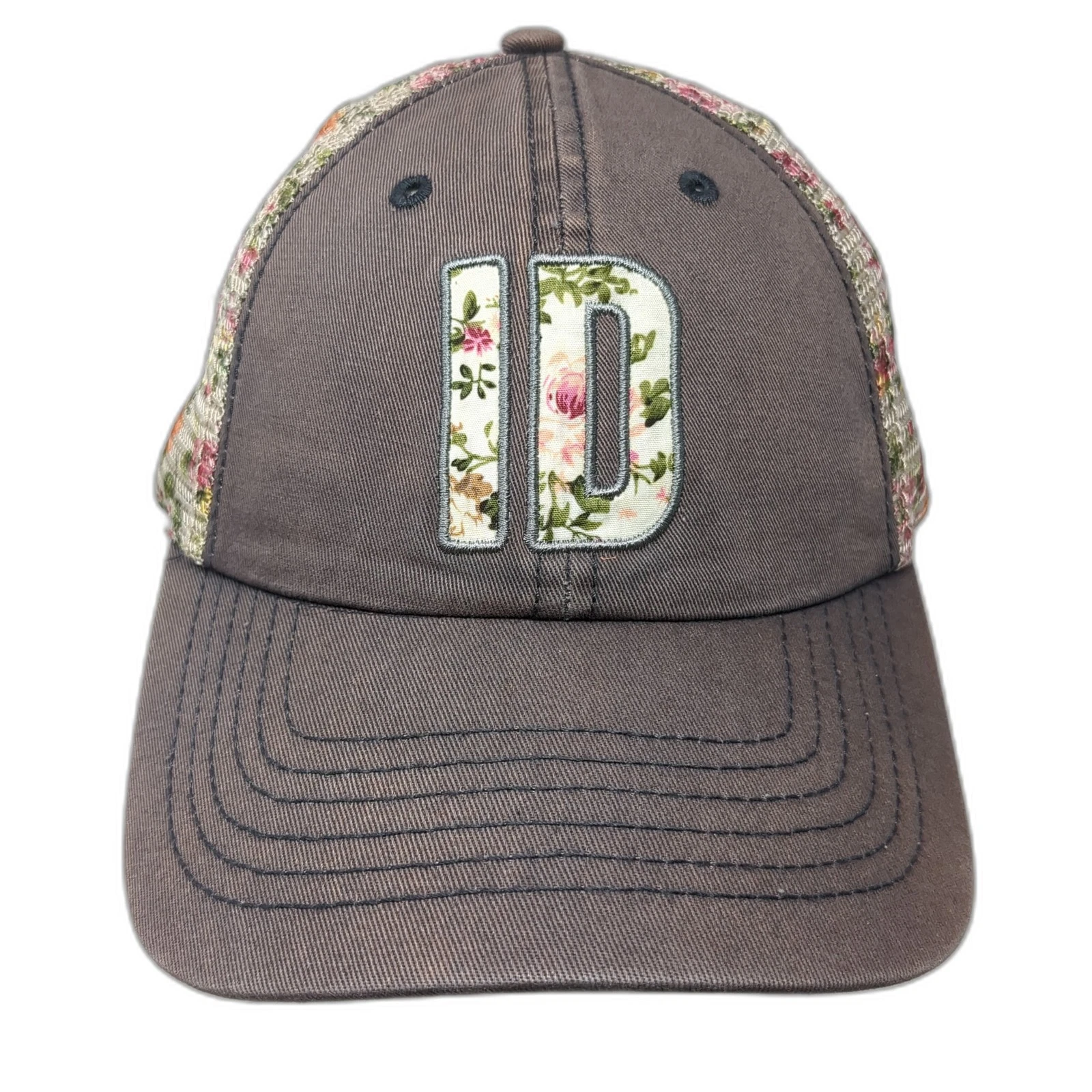 ID Strapback Mesh Back Trucker Hat Multicolor One Size Floral Print