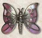 RARE! Vintage Articulated Mother of Pearl Butterfly Ring 925 Sterling 8g Sz 5.5