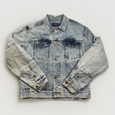 Vintage 90s Calvin Klein Men s M Blue Solid Jean Jacket Button Front Pockets