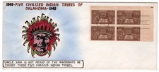 #972 Indian Centennial 1948 First Day Cover - Crosby Artist Newton Hand-Painted