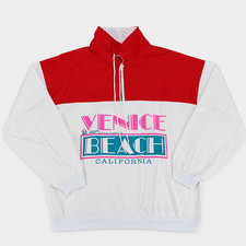VTG Venice Beach California Hoodie Sweatshirt Size M - Made in USA 100% Cotton