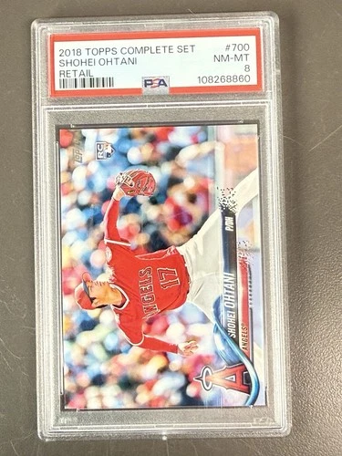 2018 TOPPS COMPLETE SET RETAIL #700 SHOHEI OHTANI ROOKIE RC PSA 8