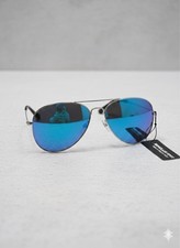 Aviator Pilot Sunglasses, mirror Tinted ,Silver Frame, uv 400 Protectant